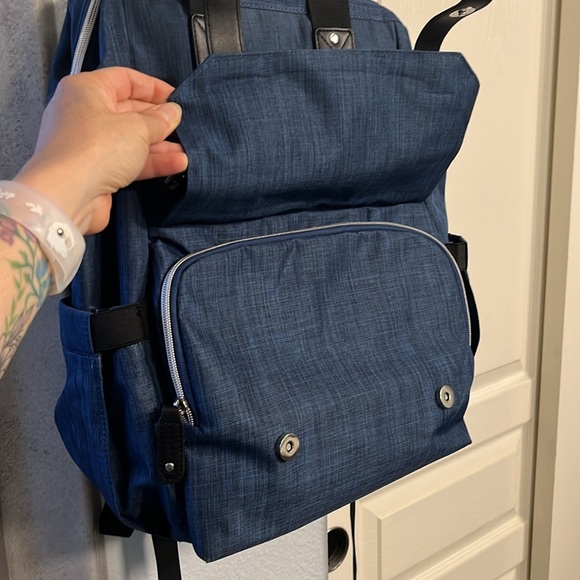 Blue canvas backpack - Picture 3 of 6